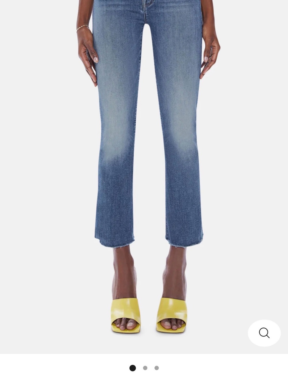 MOTHER Ankle Crop Jeans in Medium Blue with Subtle Fade